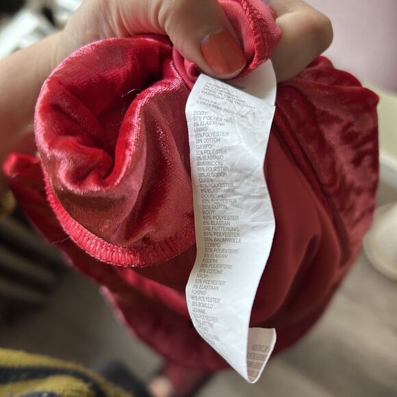 Fabletics Strawberry Crushed Velvet Zip-Up Hoodie Sweatshirt - 3X - Picture 10 of 10